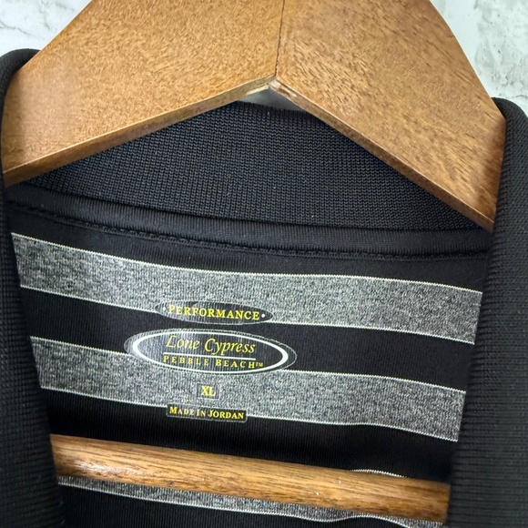 Lone Cypress x Desert Mountain Black & Gray Performance Golf Polo Men XL Stretch - Picture 3 of 7